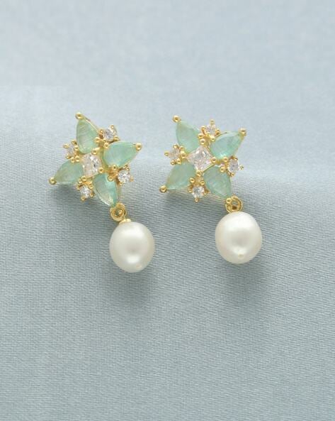 Freshwater pearl outlet gold earrings