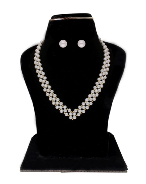 Gold and black big pearl necklace 25mm – Phuljhadi