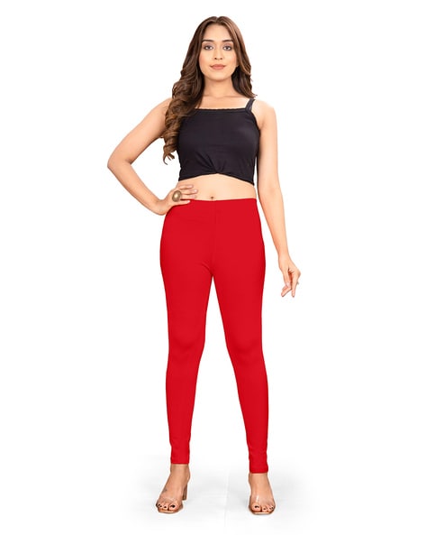 Plain red outlet leggings