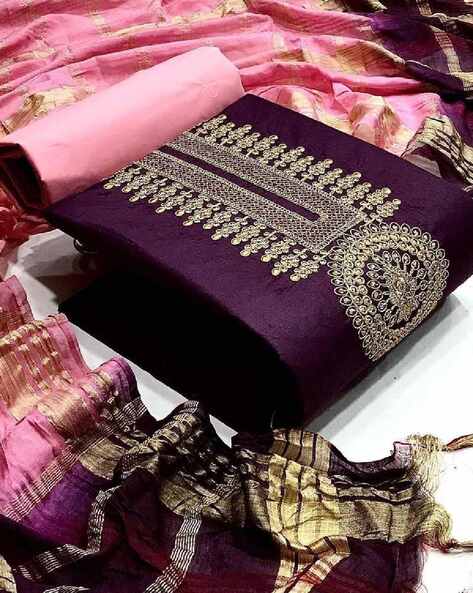 Buy Pink Dress Material for Women by ILYANA Online | Ajio.com