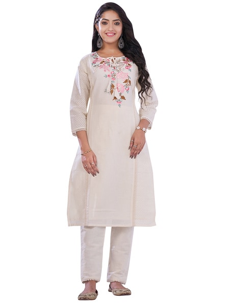 Golden Off White Kurtis Online Shopping for Women at Low Prices