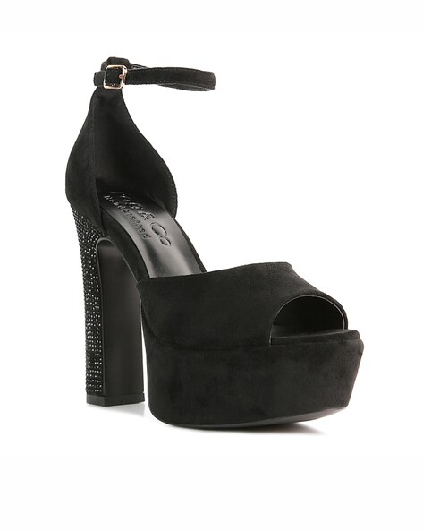 Black suede best sale platform sandals