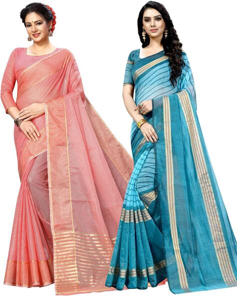 Cotton silk sarees below 300 latest fancy sarees collection 2023,fancy chex  saree