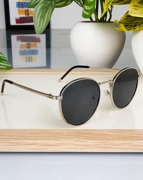 VOYAGE Men UV-Protected Full-Rim Round Sunglasses-1915