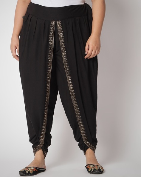 Buy 9rasa Black Printed Dhoti Pant for Women Online @ Tata CLiQ
