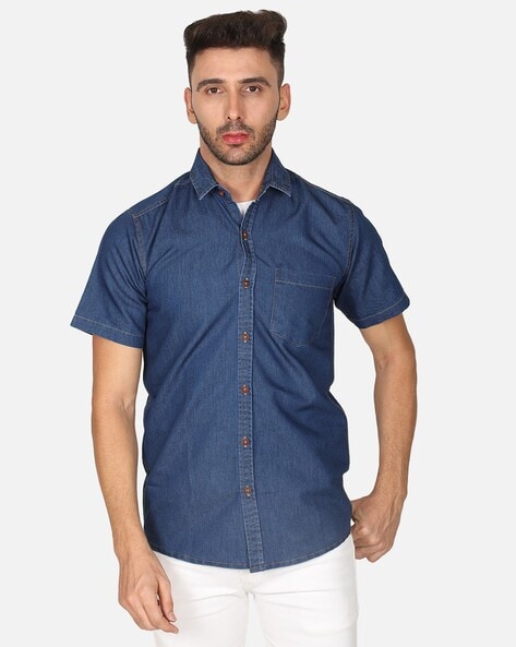 HALF SLEEVE DENIM SHIRTS FOR MEN