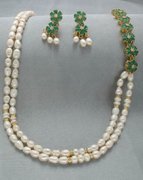 Buy Zavya 925 Silver Pearl Necklace & Earring Set Online At Best Price @  Tata CLiQ