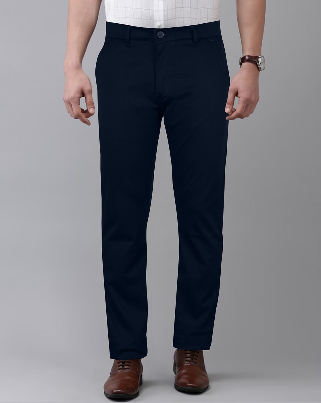 Navy Blue Cotton Corduroy Pants | He Spoke Style