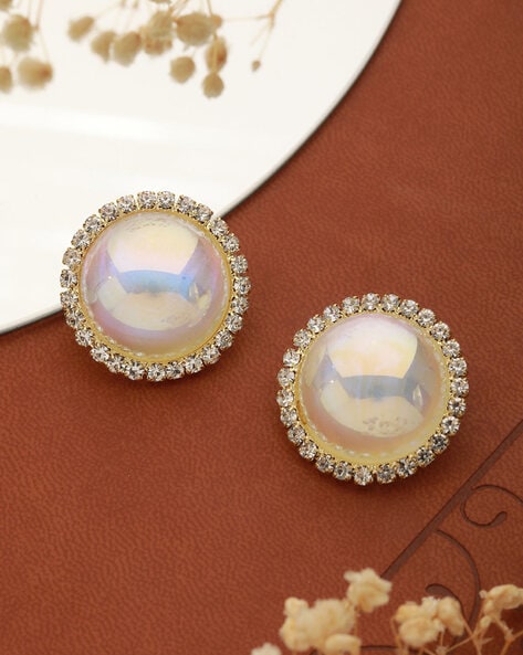 Gold Chunky Pearl Stud Earrings, Big Pearl Studs, Wedding Earrings, Vintage  Style Earrings, Clip on Pearl Earrings, No Piercing - Etsy