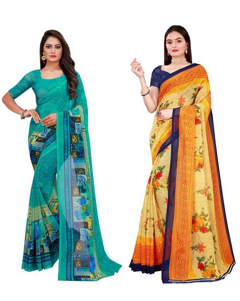 Buy Black Sarees for Women by SERONA FABRICS Online | Ajio.com