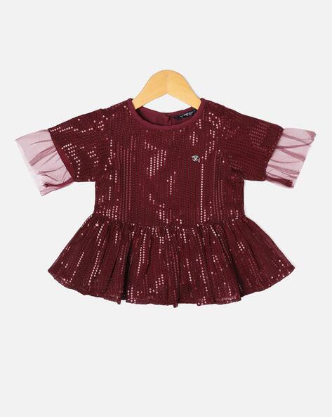 ALLEN SOLLY Embellished Peplum Top
