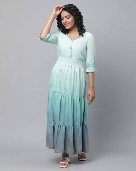 aurelia maxi dress in green ombre Zahra ruffle maxi dress- Olive – Aurelia LA