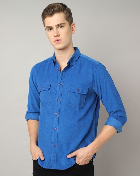 Buy Royal Blue Denim Shirt for Men Online in India -Beyoung