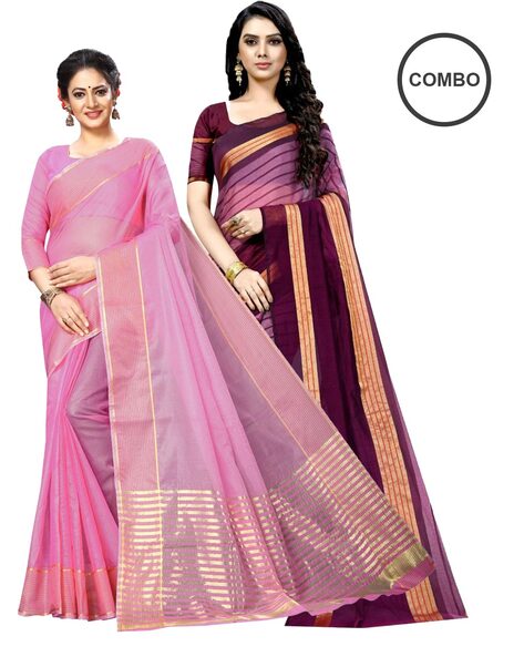 Cotton silk sarees combo on sale offer