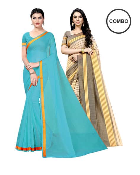 Buy Aqua Sarees for Women by Saadhvi Online