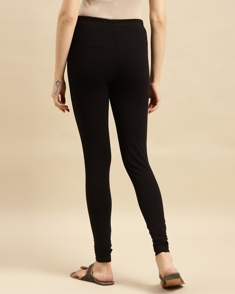 Black Cotton Ankle-Length Leggings – Kaira