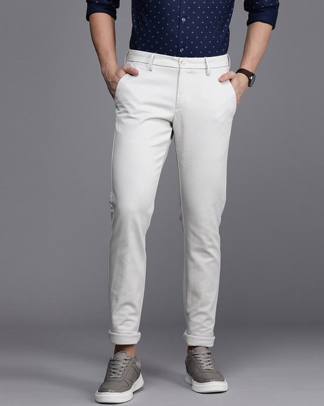 Buy Women White Regular Fit Solid Casual Trousers Online - 739088 | Allen  Solly