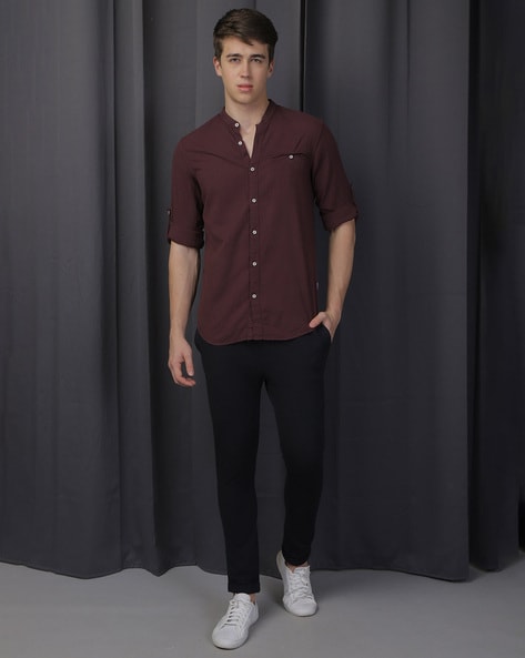 Buy Maroon Shirts for Men by ACE MODE Online | Ajio.com
