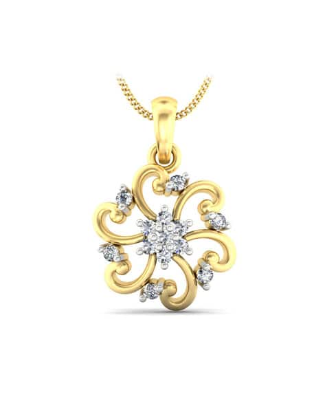 Buy Yellow Gold Necklaces Pendants for Women by KuberBox Online