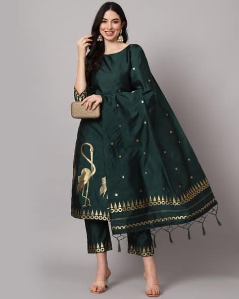 VREDEVOGEL Printed Straight Kurta Set