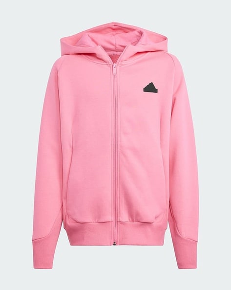 Pink adidas sales hoodie kids