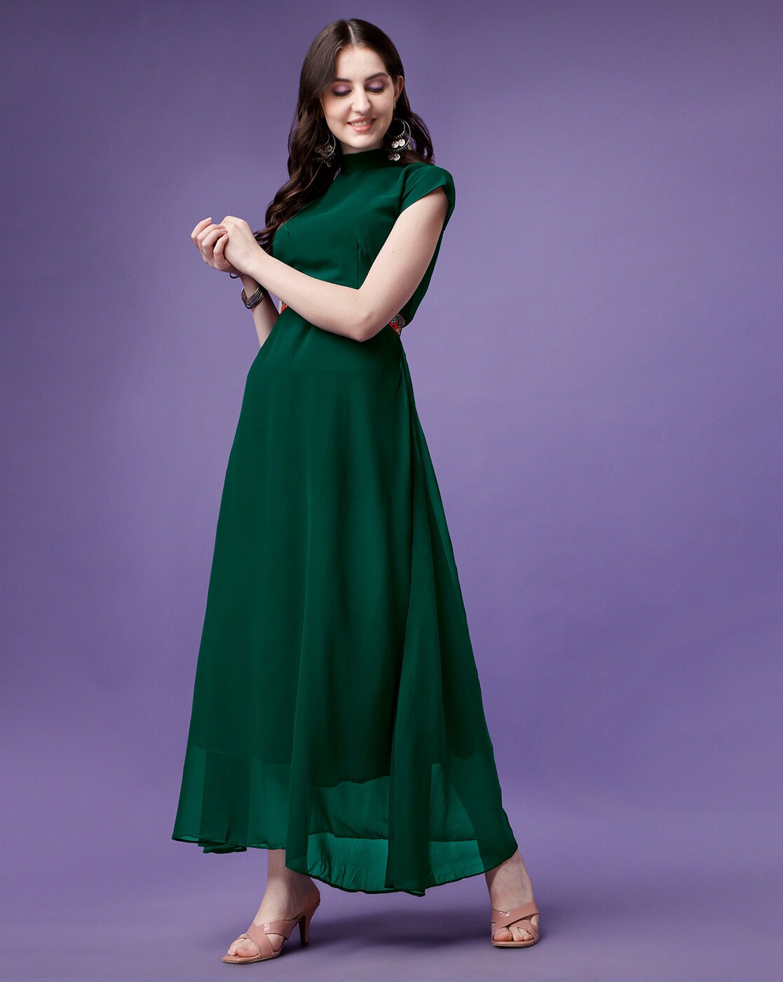 Party Wear Green Western One Piece Dress at Rs.3495/Piece in bareilly offer  by Mitali Garments
