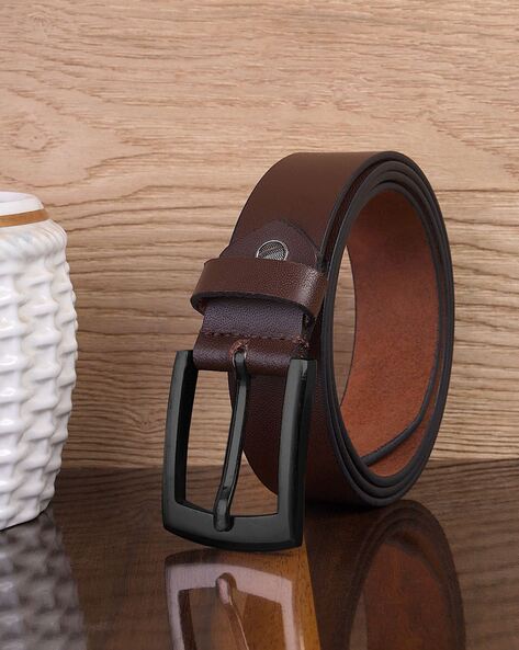 Brown Pin Buckle Mens Genuine Leather Braided Belt, Size: 30 To 40