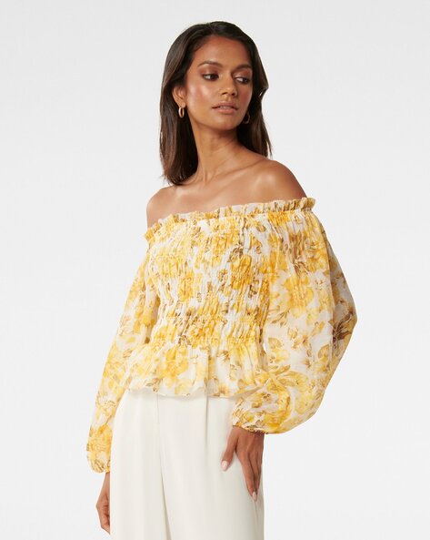 Ajio off shoulder online tops