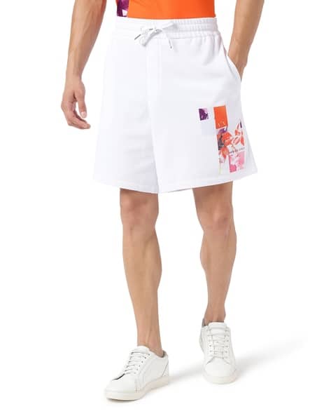 Shorts with Floral Logo Print