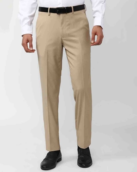Buy online Beige Viscose Flat Front Trousers Formal from Bottom Wear for  Men by Tahvo for ₹1599 at 47% off | 2024 Limeroad.com
