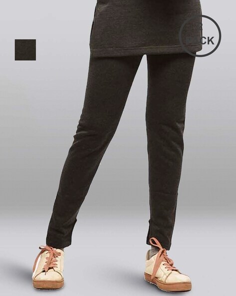 2541 Soft Touch Microfiber Elastane Stretch Fleece Thermal Leggings with  Stay Warm Technology