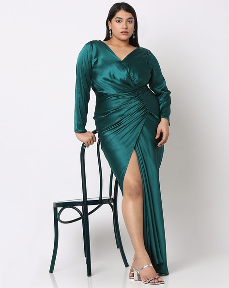 Shine In This Green Satin Dress This Fall - Lakia Christina