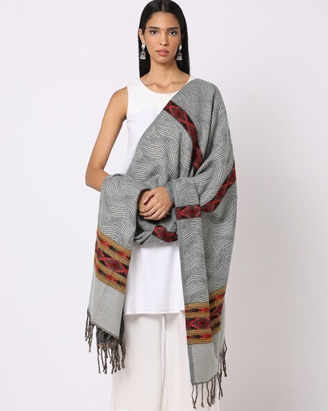 Jacquard Knit Winter shawls Price in India