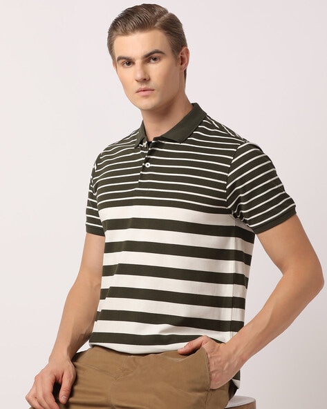 Relaxed Fit Striped Polo T-Shirt