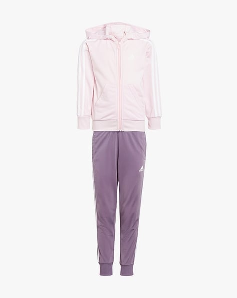 Adidas grey and outlet pink tracksuit