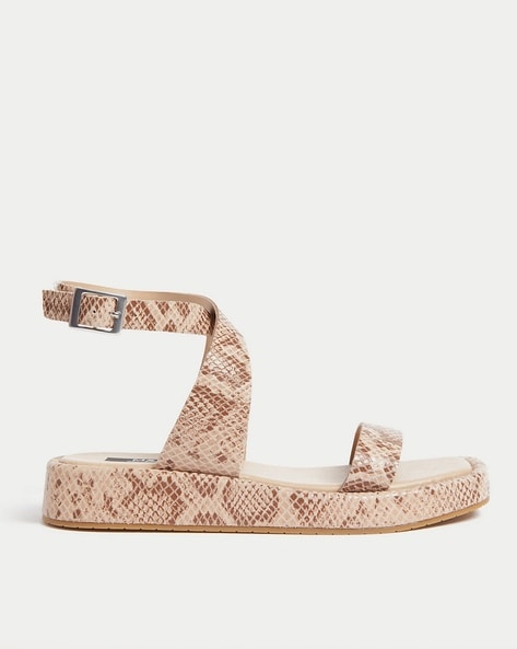 Snake print 2024 flatform sandals