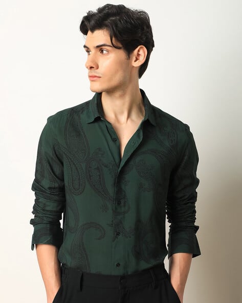 Rare Rabbit Men Paisley Print Slim Fit Shirt