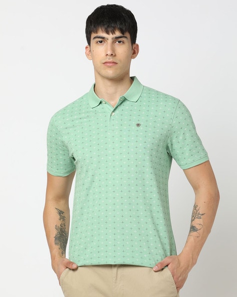 Regular Fit Printed Polo T-Shirt with Placement Logo