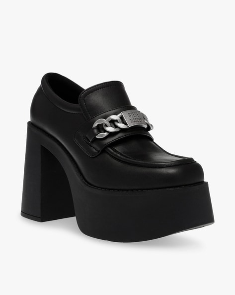 Steve madden black online chunky heels