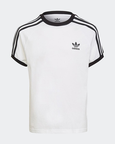 Adidas striped sales crew neck