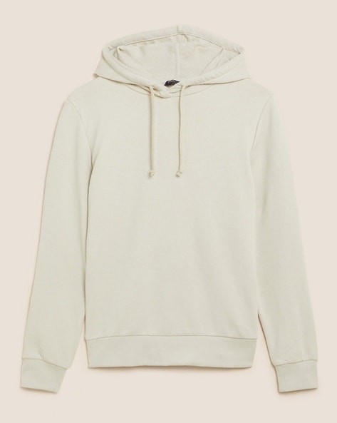 Mens cream store colored hoodie