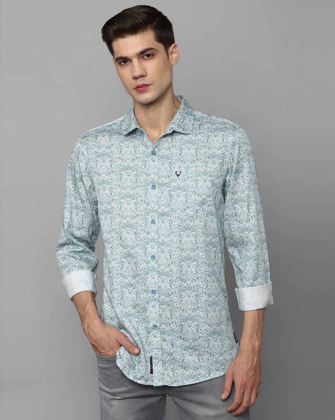 Allen Solly Men's Slim Fit Shirt (ASSFQSPPV12714_Green : :  Clothing & Accessories