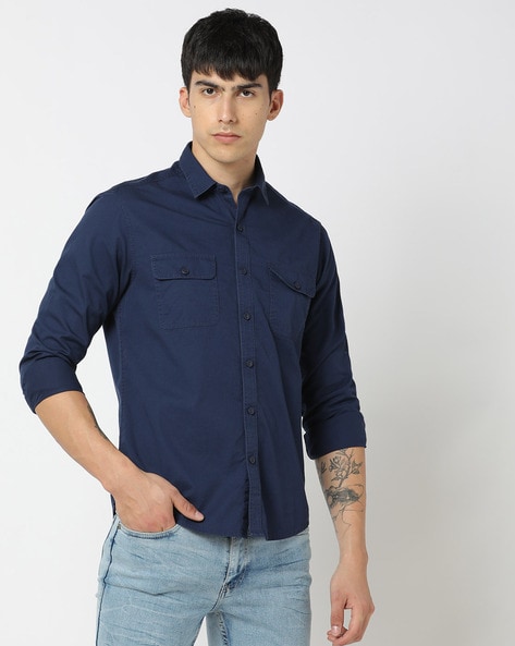 Men Slim Fit Cotton Shirt