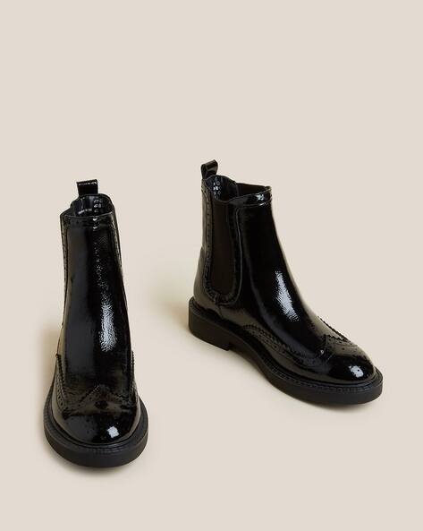 marks and spencer patent boots