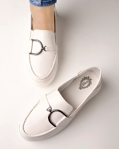 Womens white penny on sale loafers