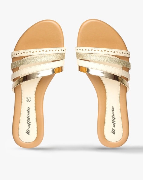 Buy Rose Gold Flat Sandals for Women by HI-ATTITUDE Online | Ajio.com |  Womens sandals, Rose gold flats, Gold flat sandals