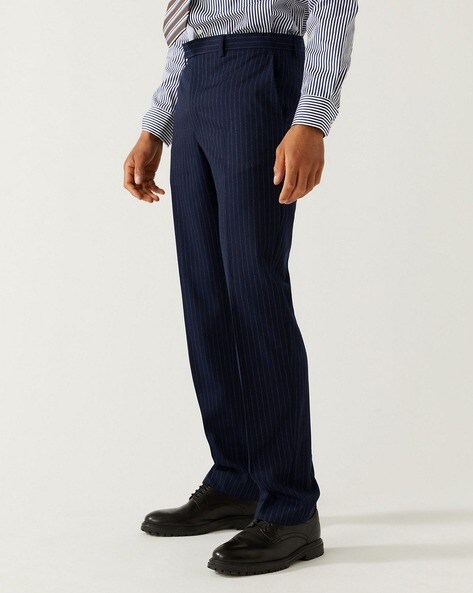 Reiss Willow Wool Blend Wide Leg Pinstripe Trousers | REISS USA