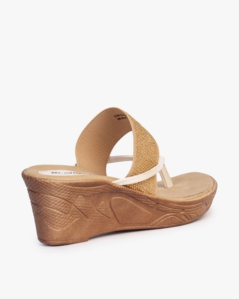 Artesur » christian louboutin metallic sandals Bronze cork wedges