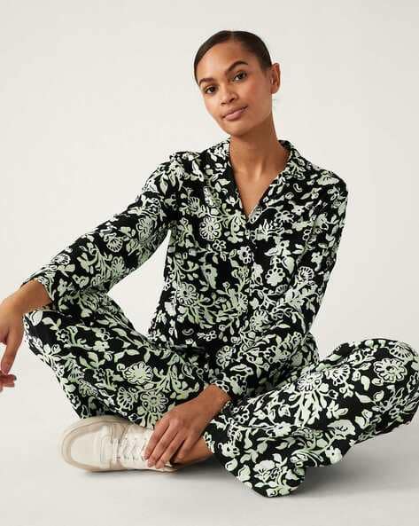 Marks & Spencer Floral Collared Relaxed Shirt