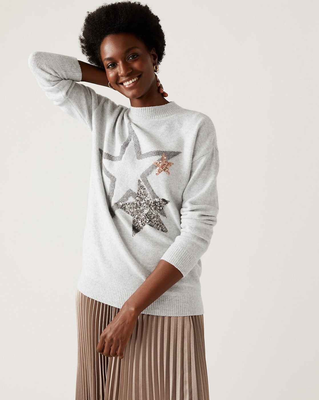 Grey clearance star sweater